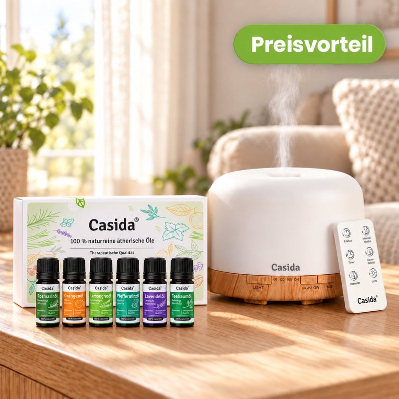 Premium Diffuser mit 6 ätherischen Ölen – Casida Produktbild