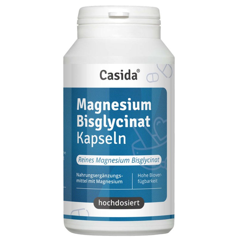 Magnesium Bisglycinat Kapseln hochdosiert – Casida Produktbild
