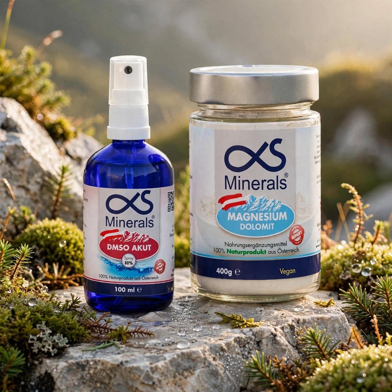 Vorteilskombi: Magnesium Austria 400g & DMSO AKUT Lösung 80% 100ml – AlphaS Minerals Produktbild